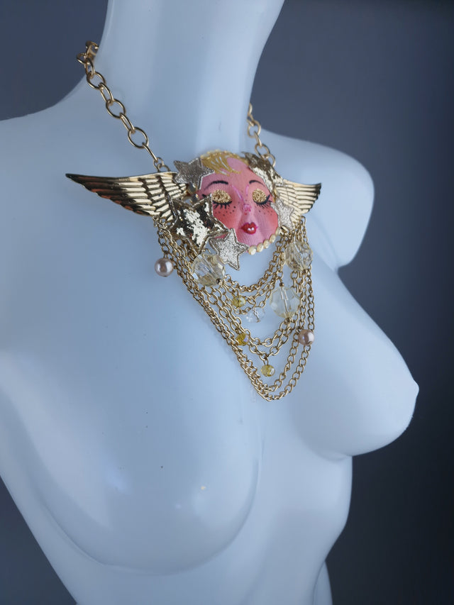 "Sanctus" Cherub DollFace Necklace