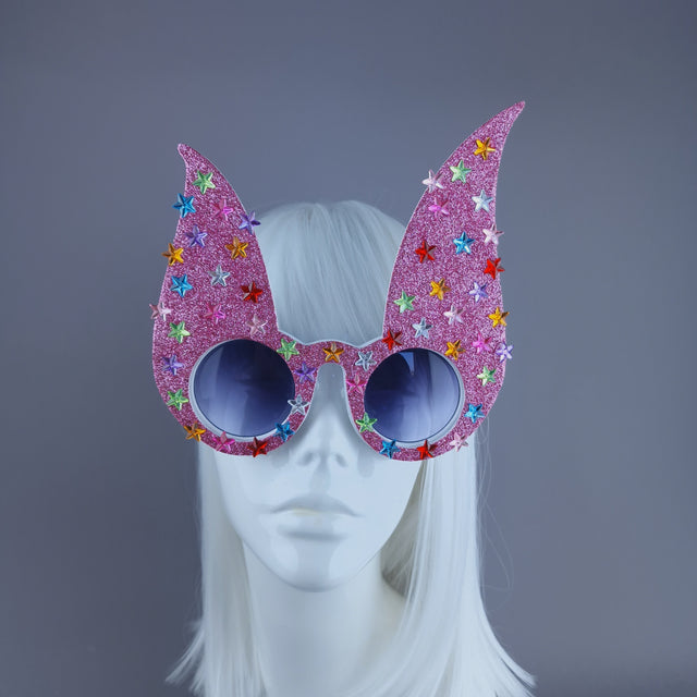 "Luppolo" Pink Glitter Bunny Rabbit Ear Sunglasses