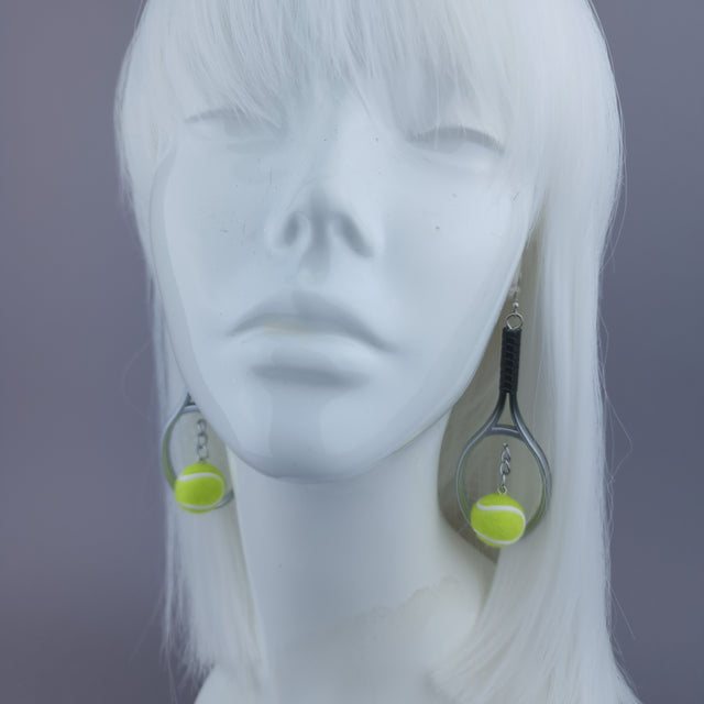 Pearls & Swine: Wimbledon Tennis Ball & Racket Earrings