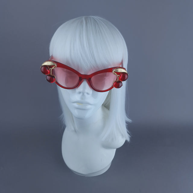 "Jelly" Red Cherry Cateye Sunglasses