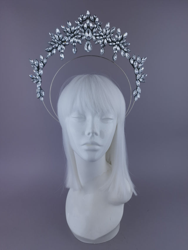 Pearls & Swine: Silver Diamanté Jewel Halo Headdress