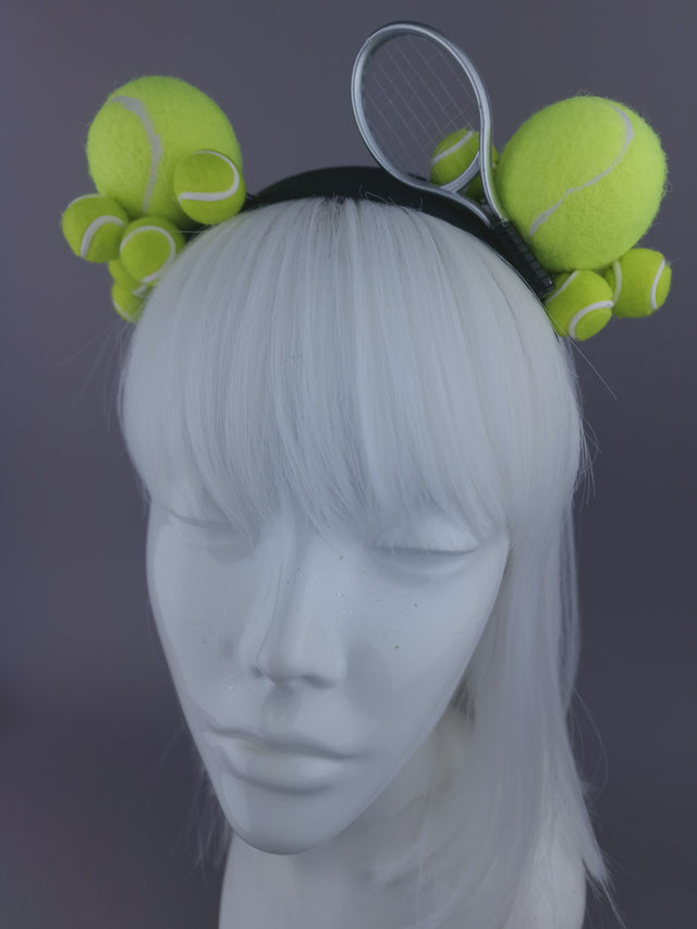 Pearls & Swine: Wimbledon Headpiece Tennis Racket & Balls