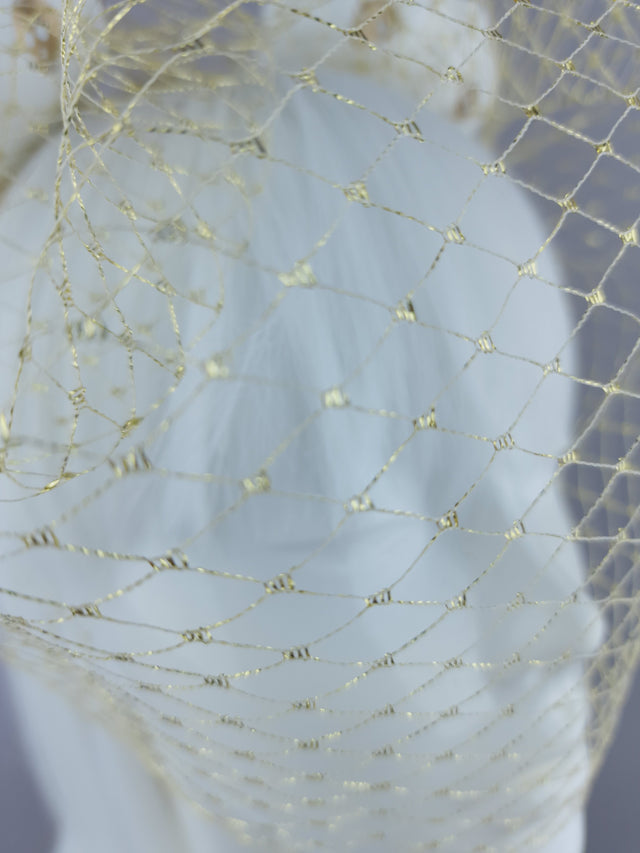 "Boo-Boo" Gold & White Pumpkin Ear Veil Headdress