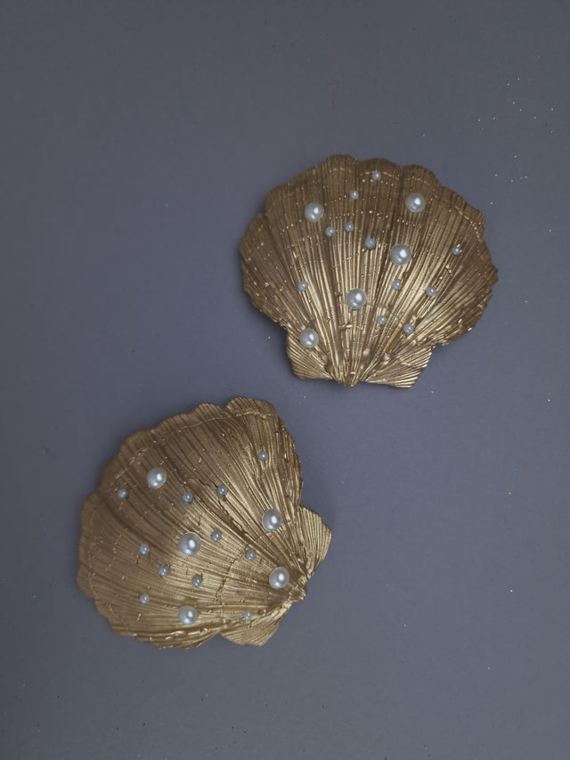 Pearls & Swine: Gold & Pearl Shell Mermaid Nipple Pasties "Ariel"