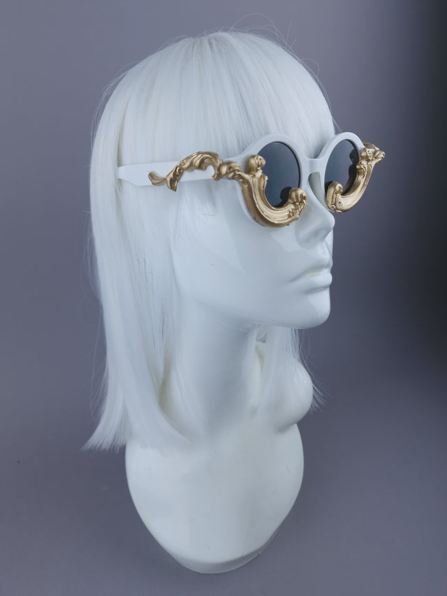 SPECIAL OFFER: White Gold Filigree Round Sunglasses