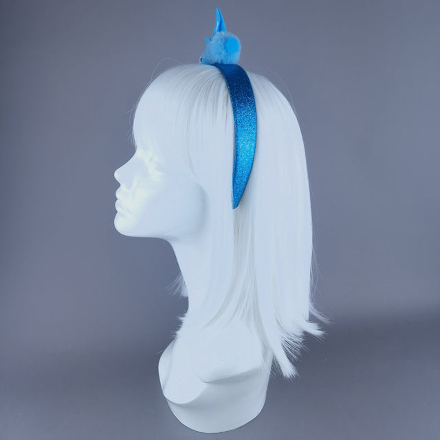 "Pompom" Blue Bunny Rabbit Glitter Headband