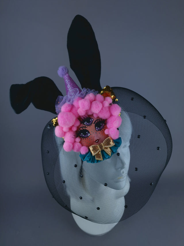 "Bunnie" Dollface Fascinator Hat with Veil