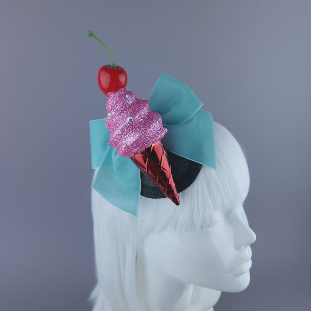 "Sorbet" Ice Cream & Bow Mini Fascinator