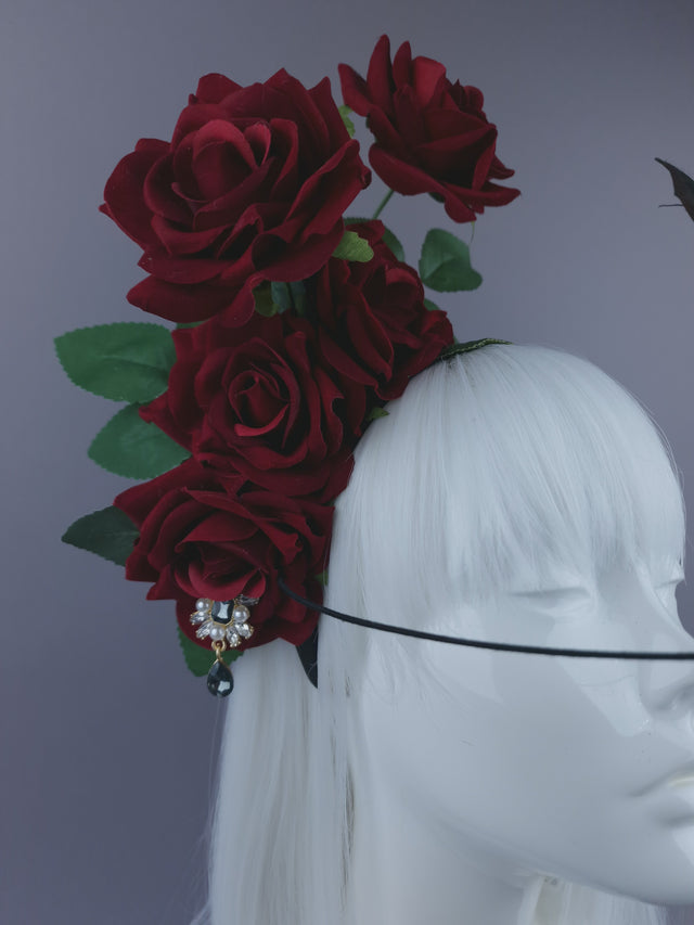 Pearls & Swine: Roses & Bat Headdress "Batty"