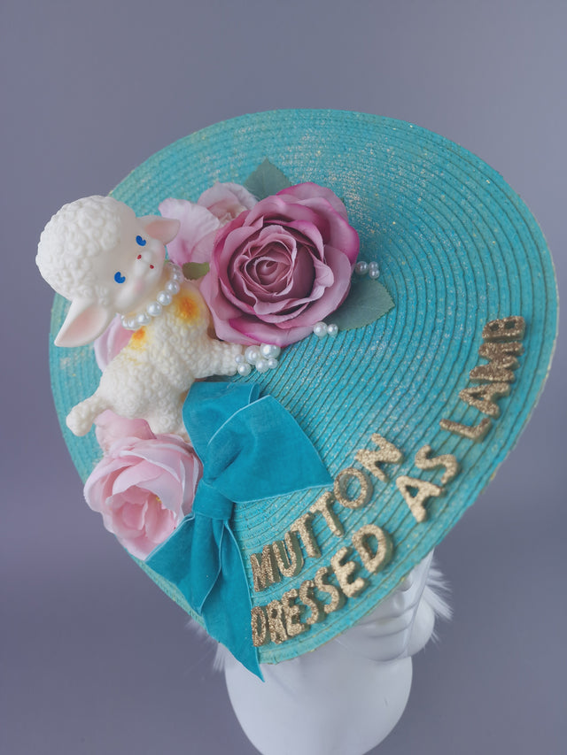"Mutton Dressed As Lamb" Roses & Pearls Quote Hat