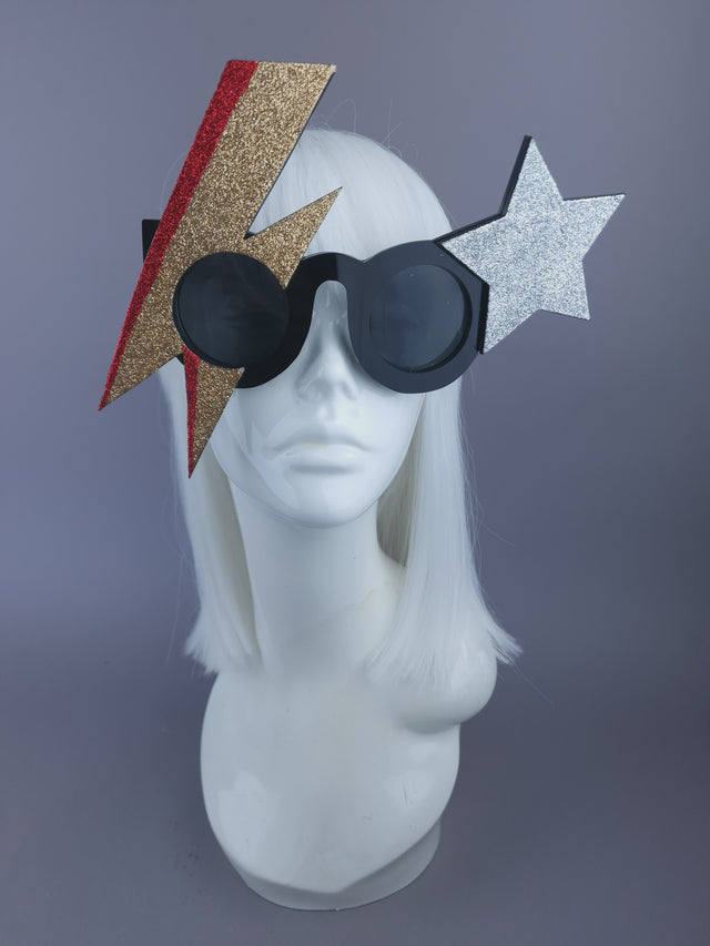 SECOND: "Golden Years" David Bowie Gold Stripe Sunglasses