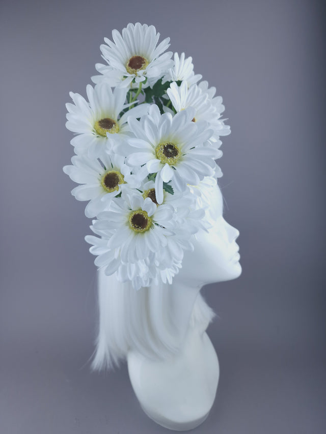 Large White Daisy Headpiece