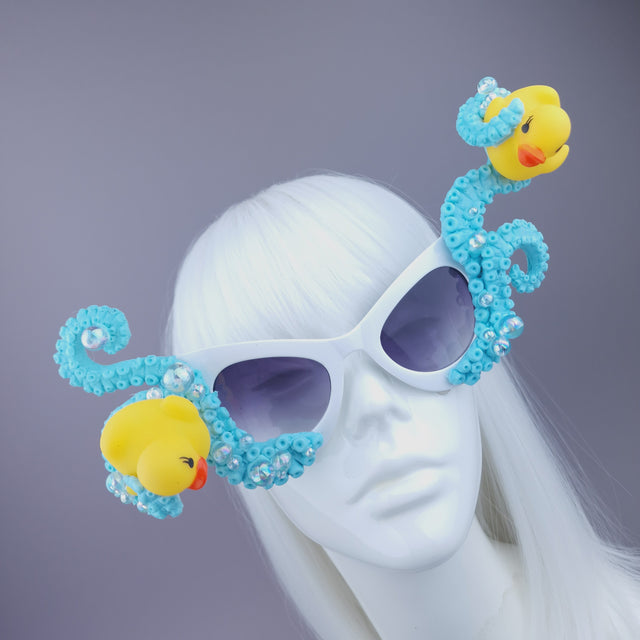 Pearls & Swine: Pastel Blue Tentacle & Duck Sunglasses "Bubble Bath"