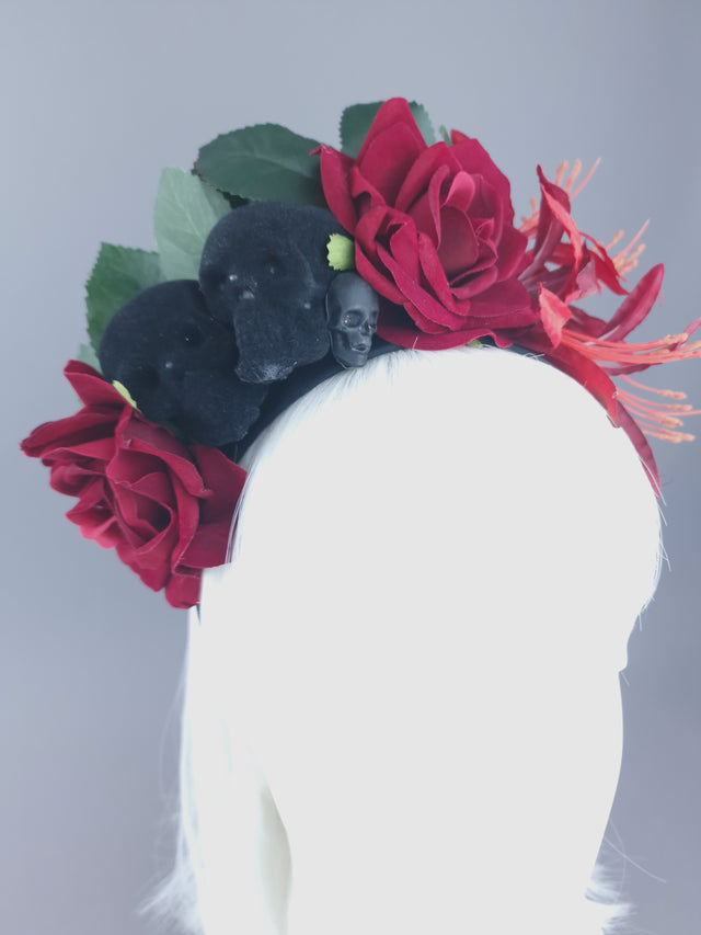 Pearls & Swine: Roses & Skulls Headdress "Death To The Lovers"