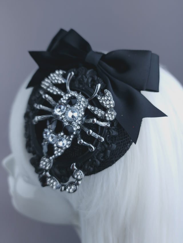 Scorpion, Filigree & Bow Mini Fascinator