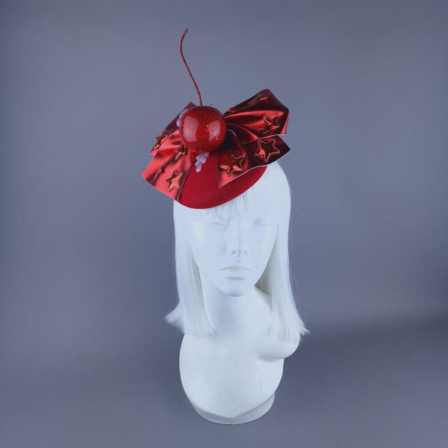 "Cherro"Giant Cherry & Bow Food Fascinator Hat