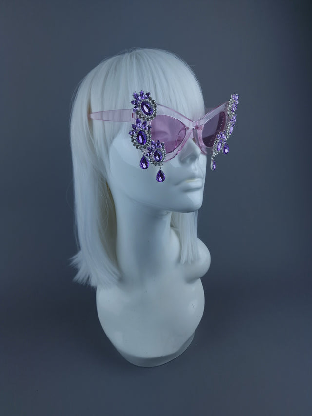 "Zahra" Purple Jewel Cateye Sunglasses