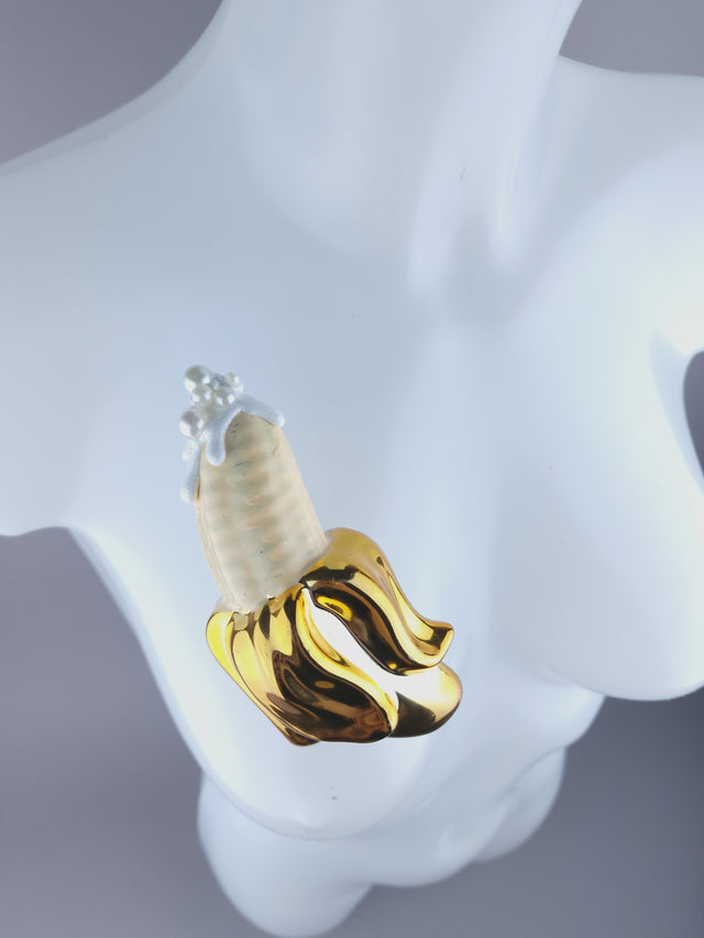 "Filthy Cute" Banana & Cream Brooch Jewellery