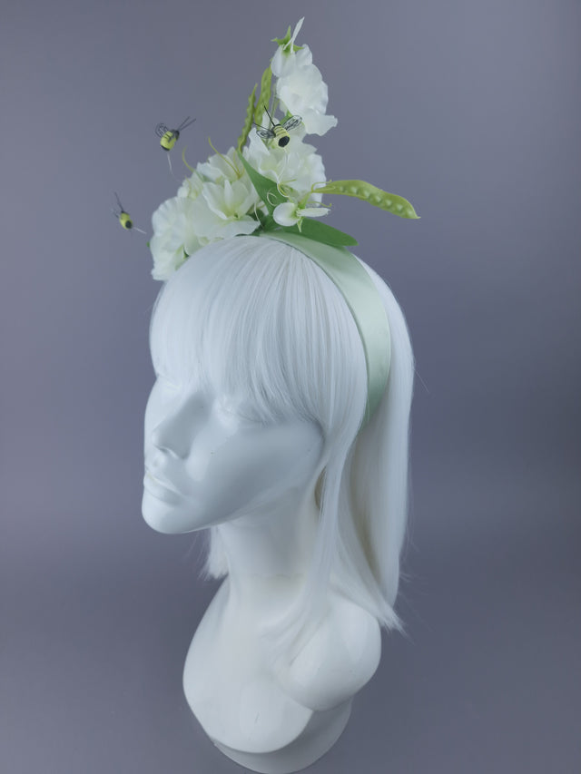"Sweetpea" Sweet Pea Flowers, Pods & Bees Headdress