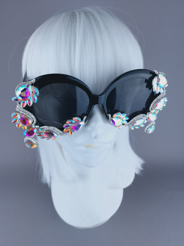 "Bright" Oversized Round Jewel Sunglasses