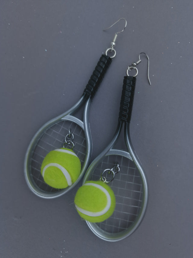 Pearls & Swine: Wimbledon Tennis Ball & Racket Earrings