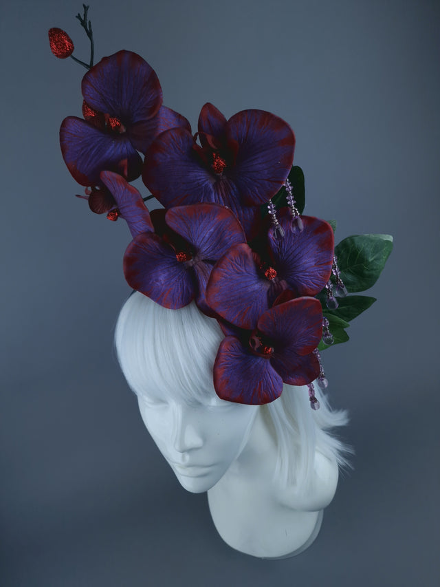 Red Purple Orchid Xmas Headdress