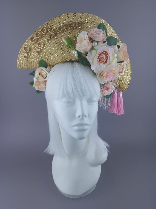 "No Gods, No Masters" Feminist Revolution Rose & Pearl Hat