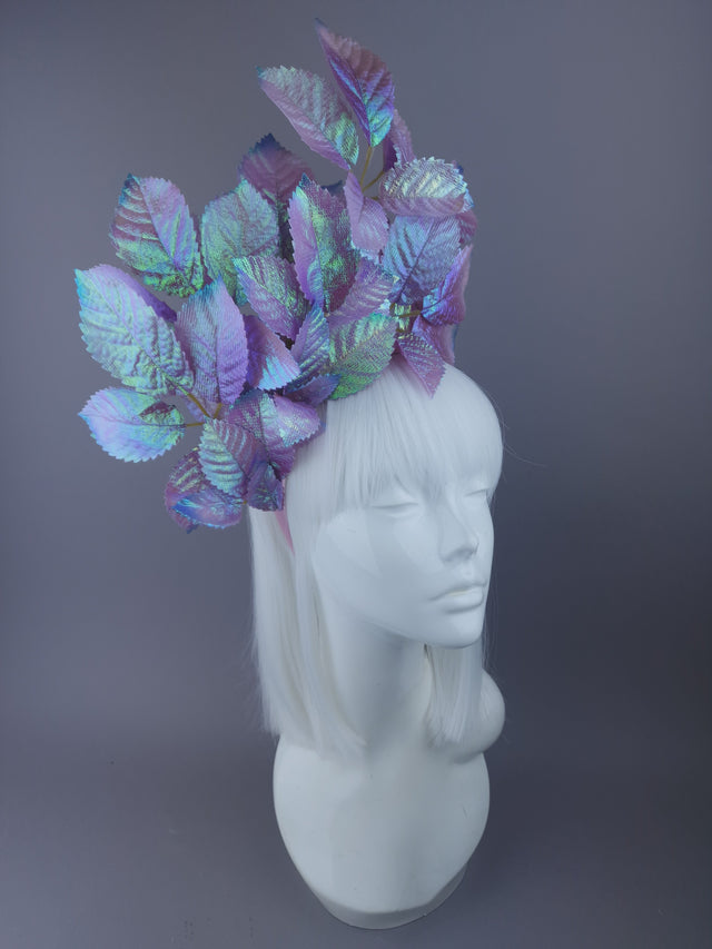 Pink/Purple/Blue Iridescent Leaf Headdress