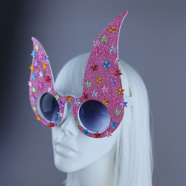 "Luppolo" Pink Glitter Bunny Rabbit Ear Sunglasses