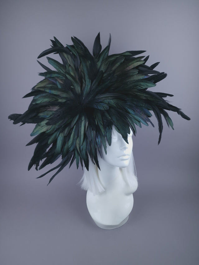 "Fleurir" Black Feather Hat