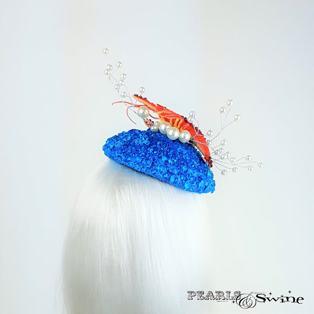 Hand blocked ocean and lobster hat