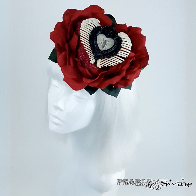 Red Rose and Heart Hat