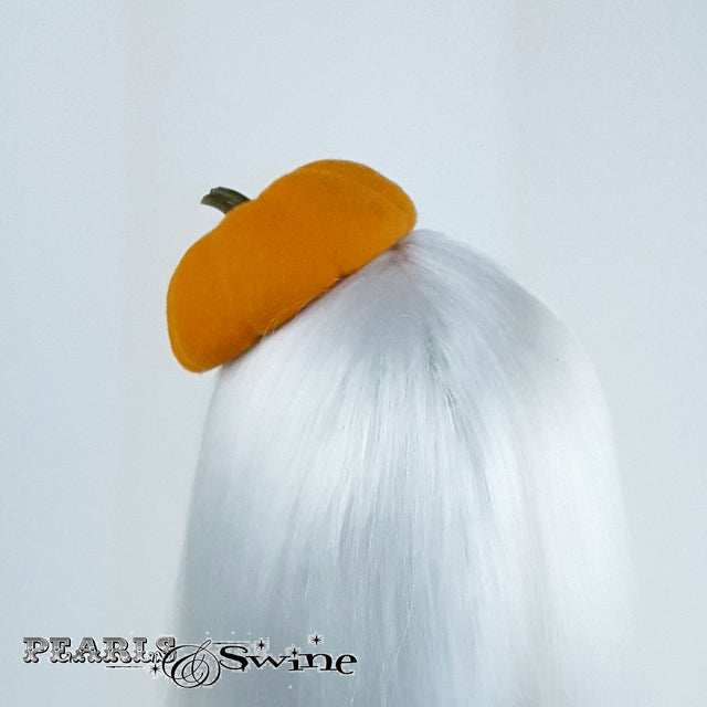 Realistic Orange Felt Pumpkin Hat