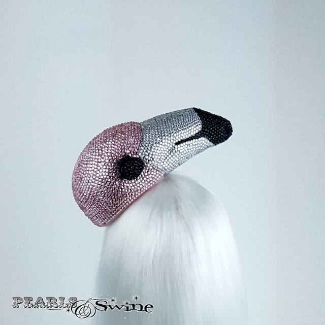 Surreal Pink Crystal Flamingo Hat "Chica"