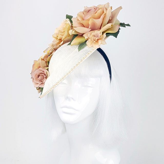 "Rayon de Soleil" Ivory Pearl Butterfly Hat