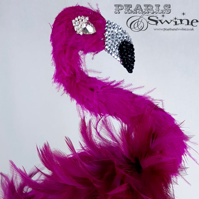 "Pinkie the Flamingo" Flamingo Feather Crystal Hat
