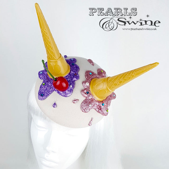 "Oopsie" Dropped Ice Cream Crystal Cherry Hat