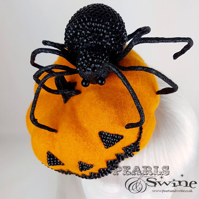 "The Witching Hour" Pumpkin and Spider Hat