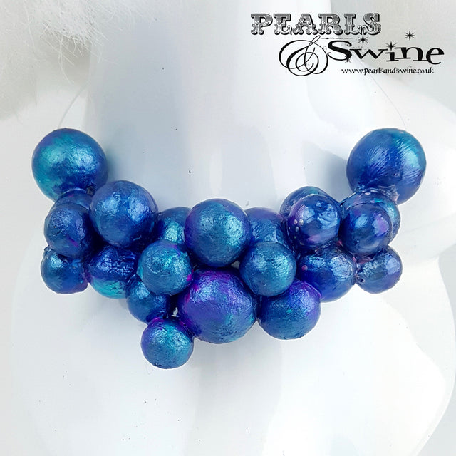"Mermaid" Iridescent Blue Bubble Necklace