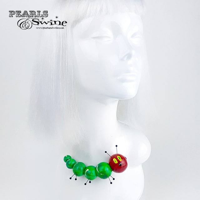 "The Hungry Caterpillar" Quirky Art Necklace