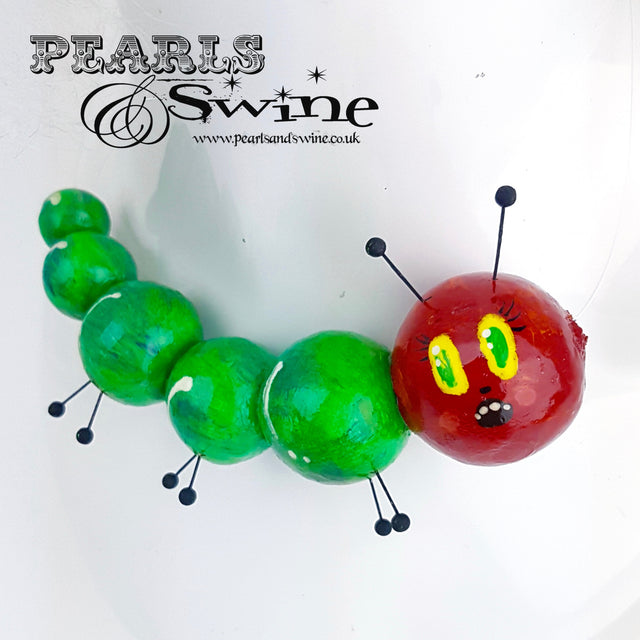 "The Hungry Caterpillar" Quirky Art Necklace