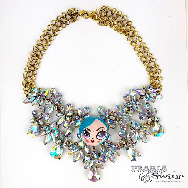 "La Mignonne" Opulent Colourful DollFace Necklace