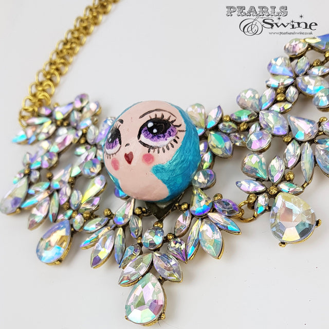 "La Mignonne" Opulent Colourful DollFace Necklace