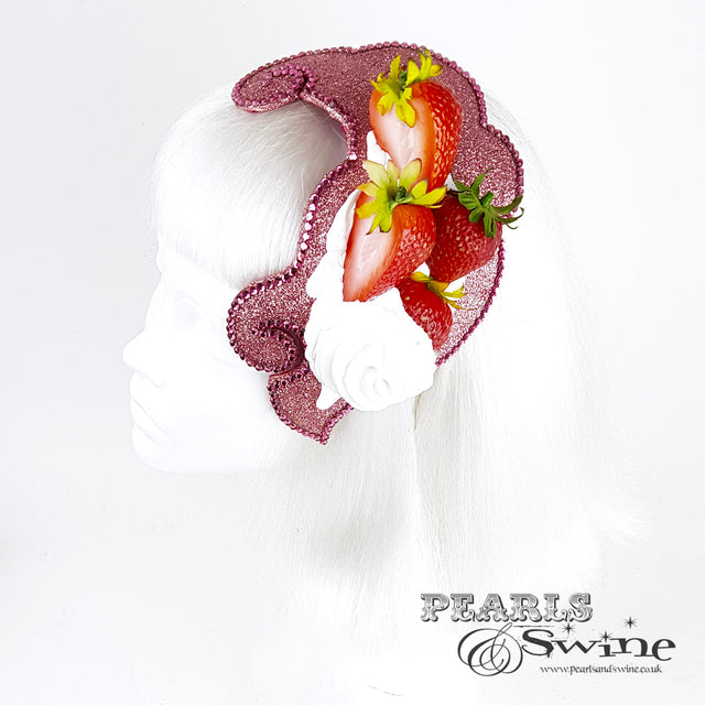 "Whipped" Strawberries & Cream Vintage Style Hat