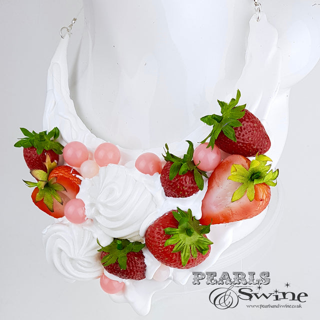 "Strawberries & Cream" Neckpiece (Similar can be made!)