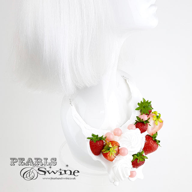 "Strawberries & Cream" Neckpiece (Similar can be made!)