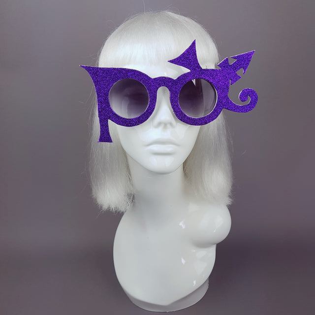 "Baby, I'm A Star" Purple Glitter Prince Inspired Sunglasses