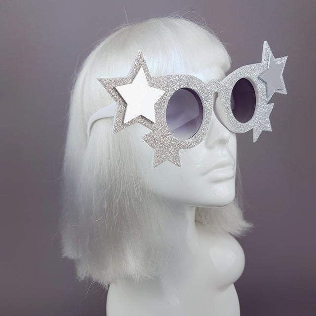 "Starry Eyed" Diamond Glitter Stars Sunglasses