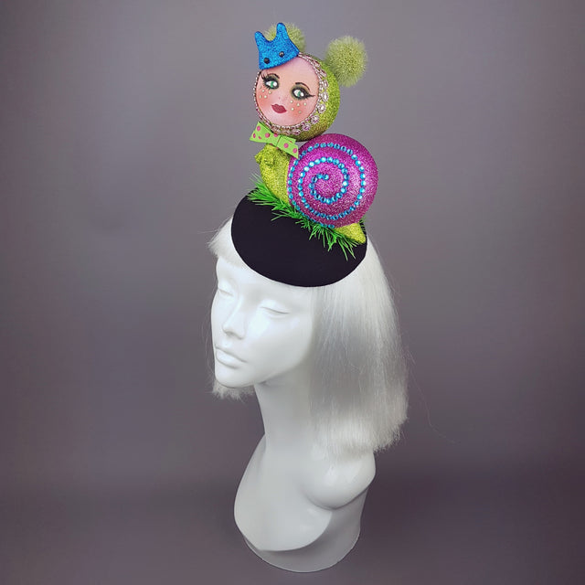 "Slither" Glitter Doll Face Snail Hat