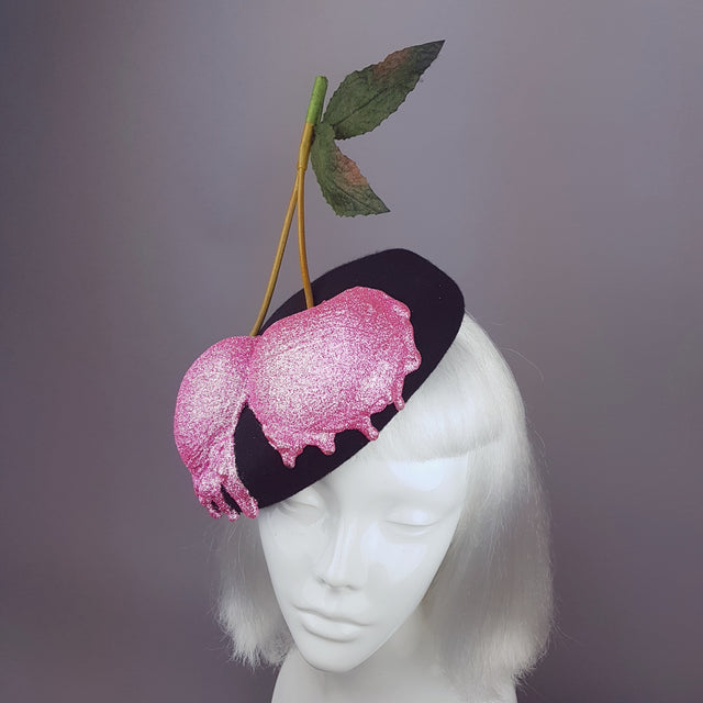 "BonBon" Giant Glittered Cherries Hat